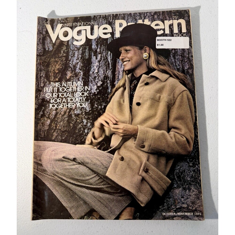 Vtg 1970's International Vogue Pattern Book Magazine Oct-Nov 1971 Fashion Sewing